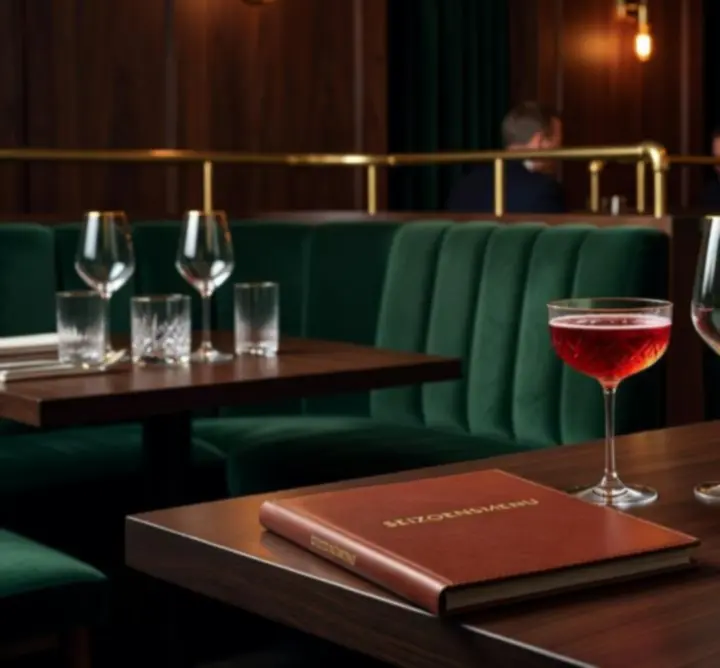 Sfeervol overzicht van tafels en bar bij Office Tidy NL met hapjes op tafel